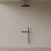Thermostatic Square Arm Rainfall Shower System with Dual Knob Control and Handheld