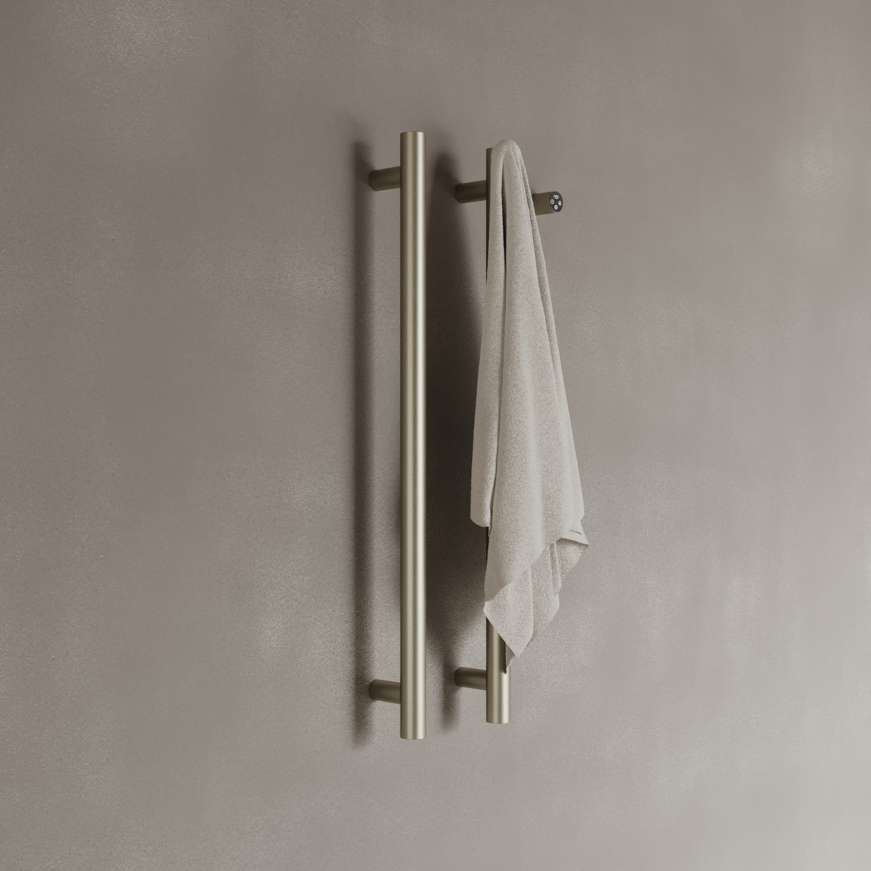 Brushed Nickel Bathroom Towel Radiator Wall Mounted