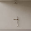 Thermostatic Curved Arm Rainfall Shower System with Dual Knob Control and Handheld