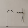 Modern High Arc Floor-mounted Bathtub Filler