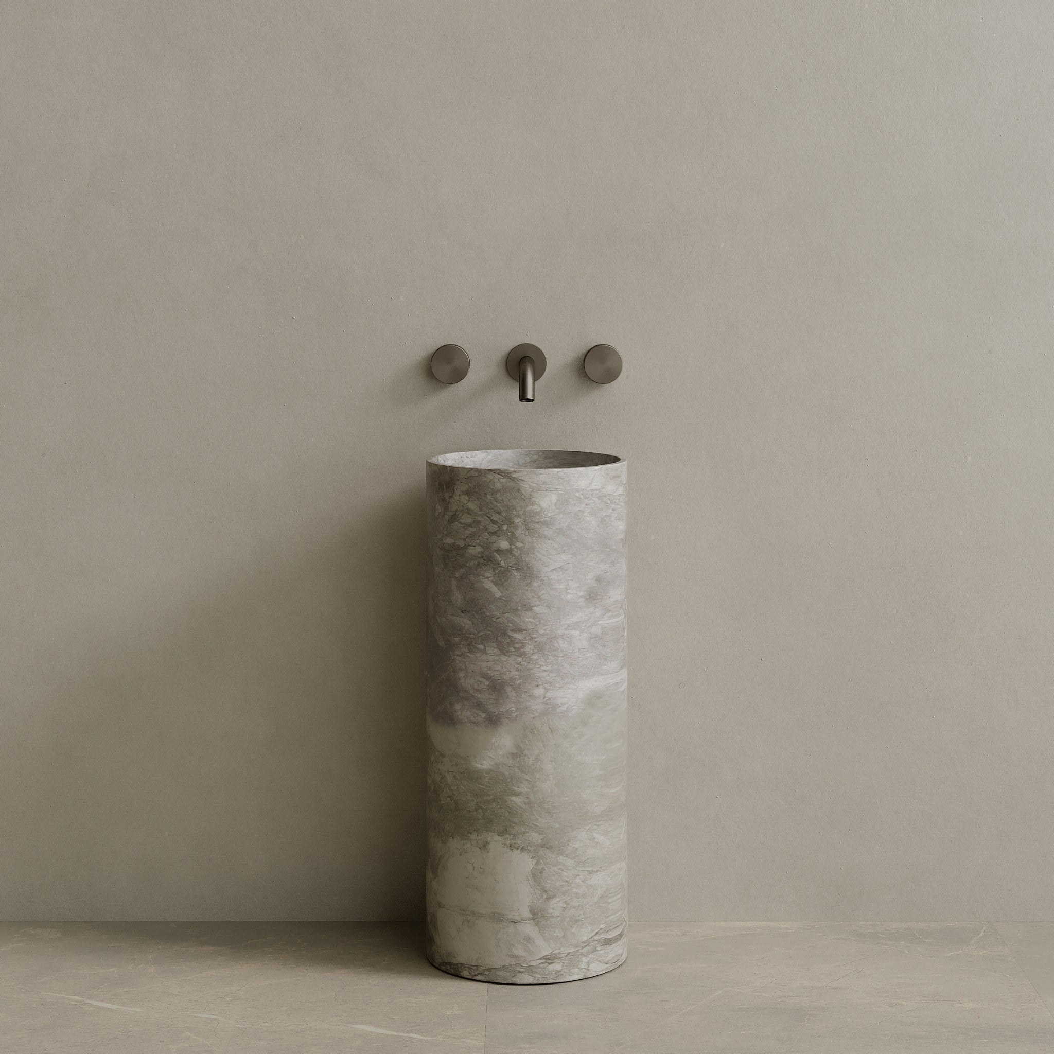 Colva Handcrafted Stone Pedestal Sink
