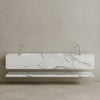 Oversized Double Sink Floating Handcrafted Marble Vanity