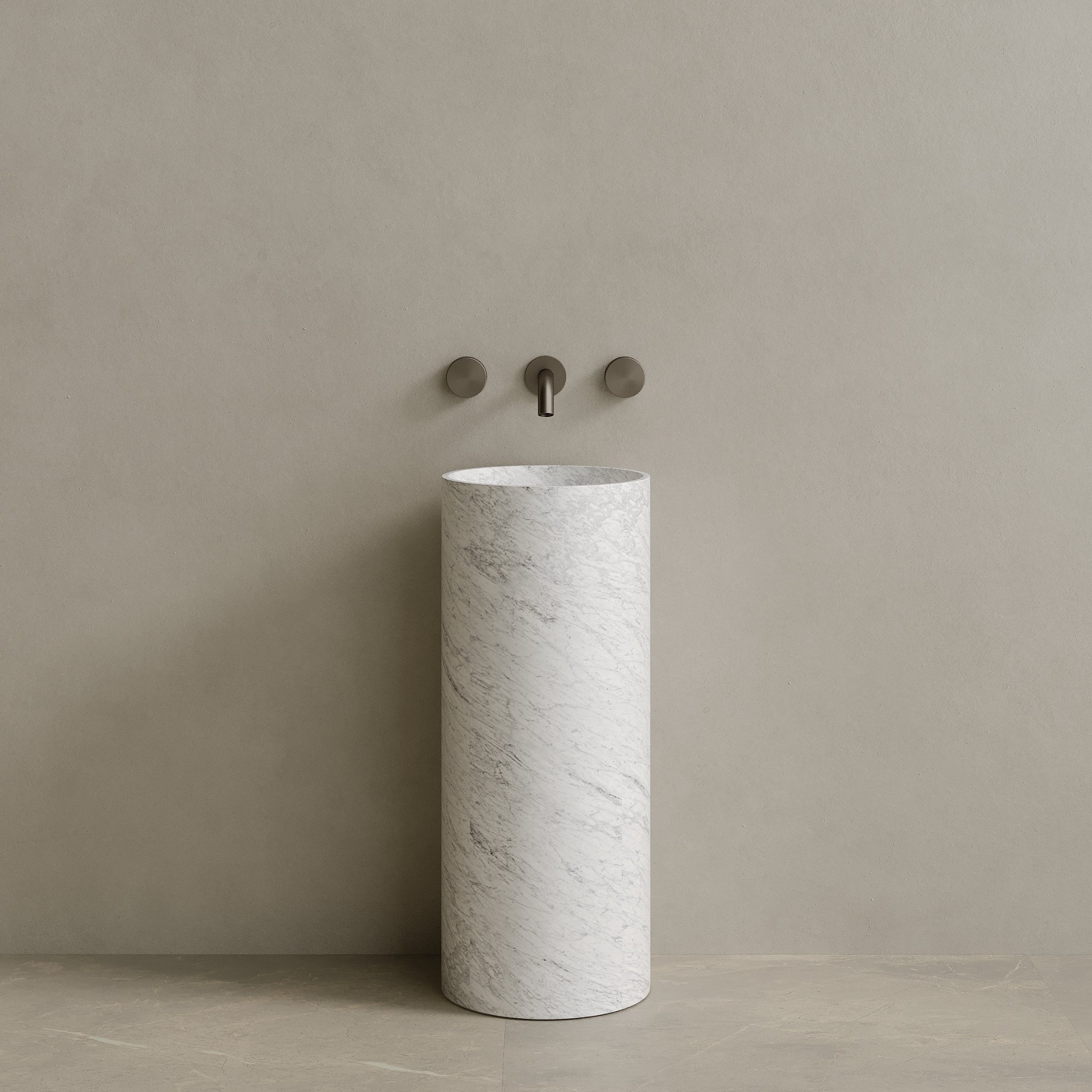 Colva Handcrafted Stone Pedestal Sink