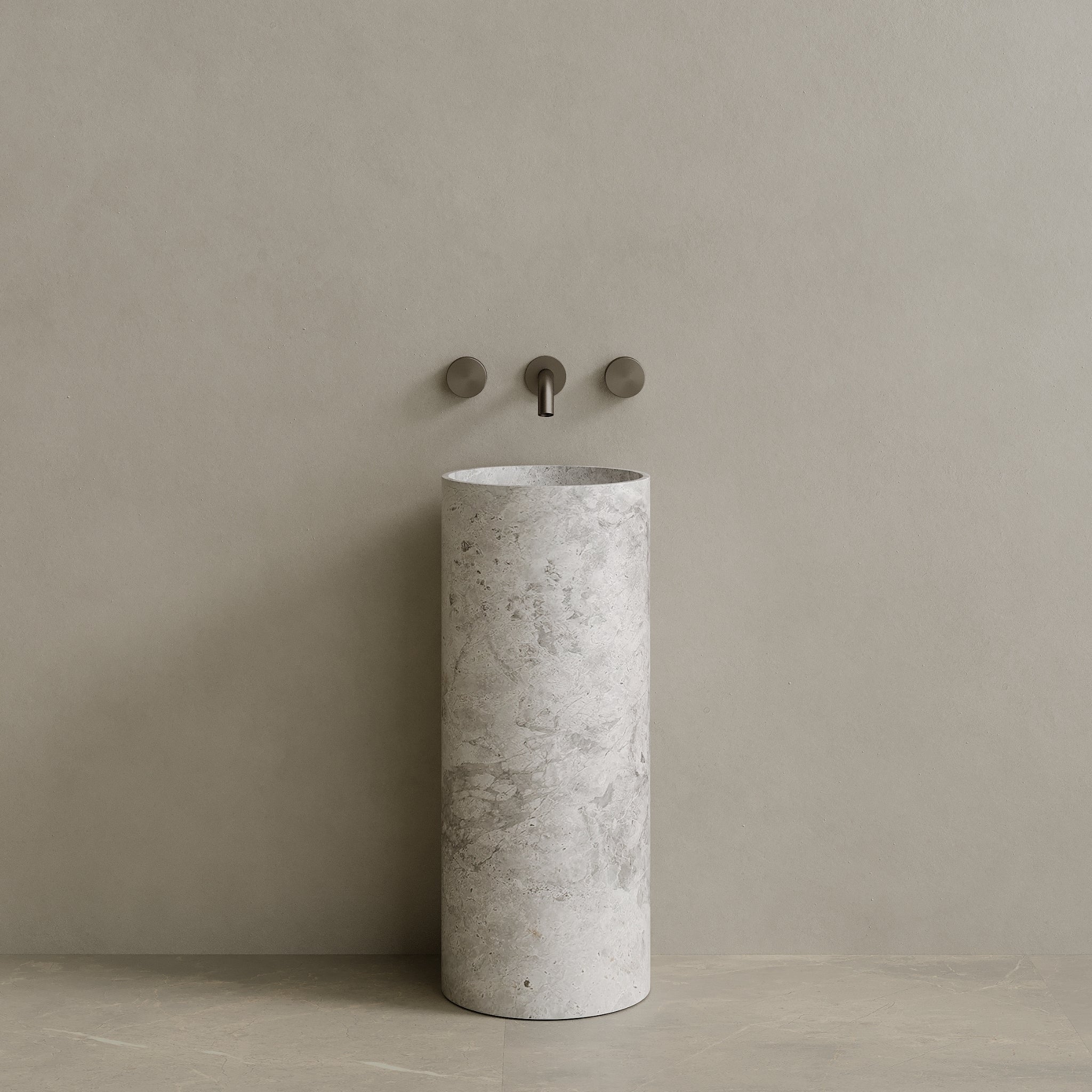 Colva Handcrafted Stone Pedestal Sink