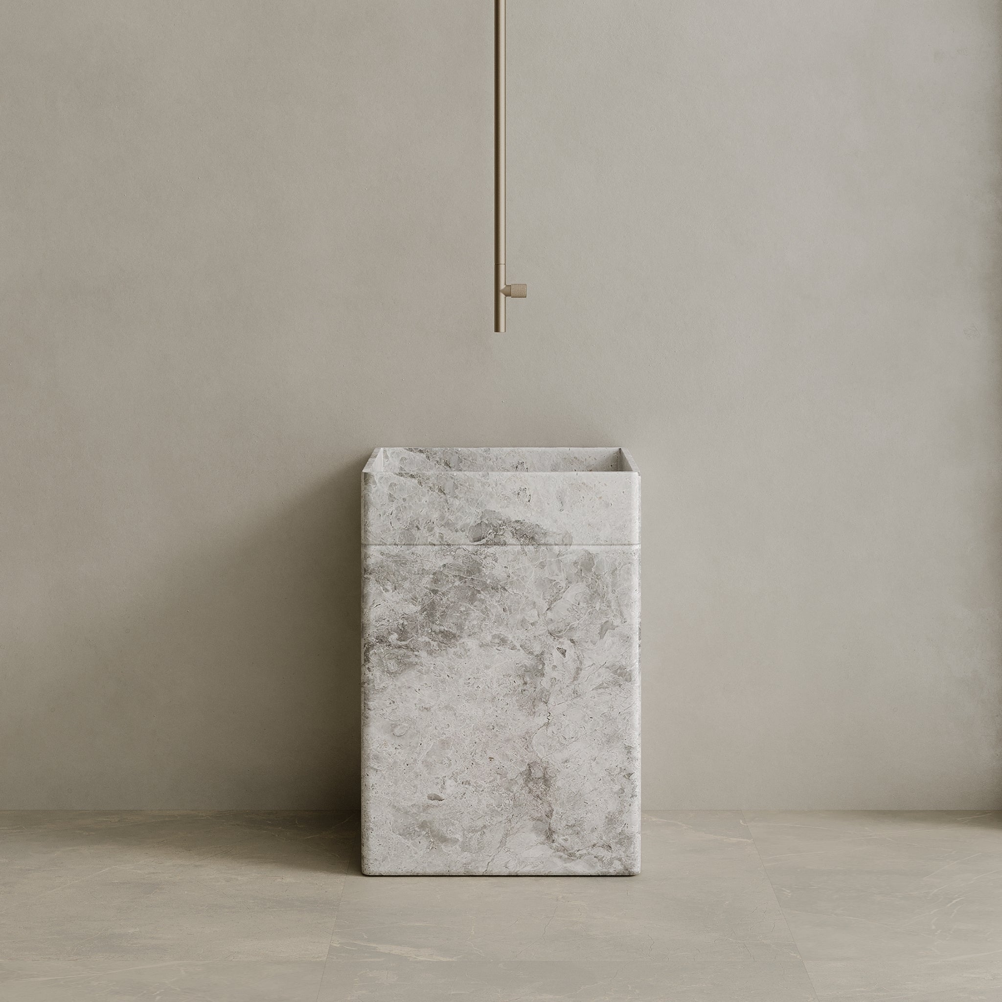 Rovella Handcrafted Stone Pedestal Sink