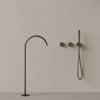 Modern High Arc Floor-mounted Bathtub Filler