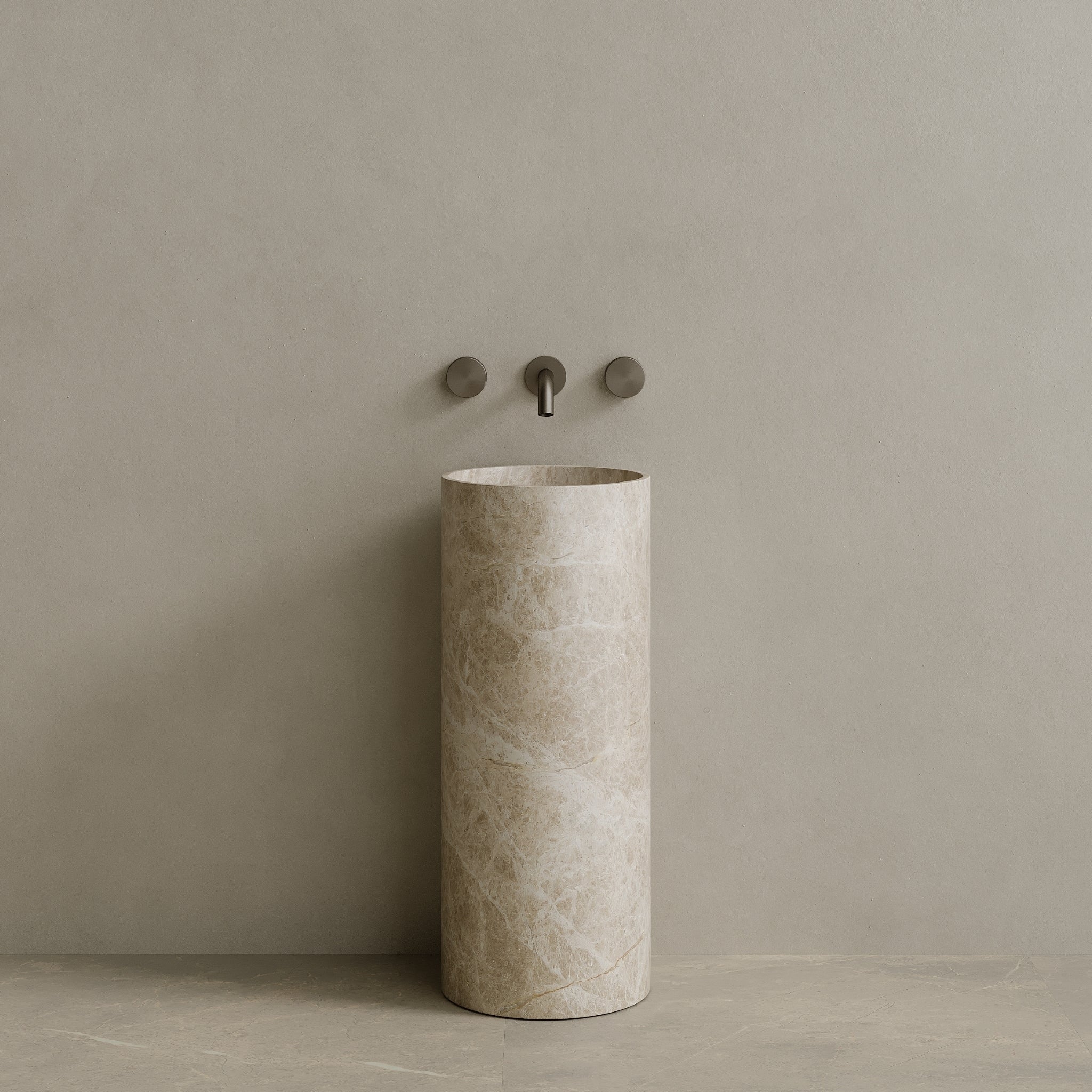 Colva Handcrafted Stone Pedestal Sink