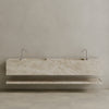 Oversized Double Sink Floating Handcrafted Marble Vanity