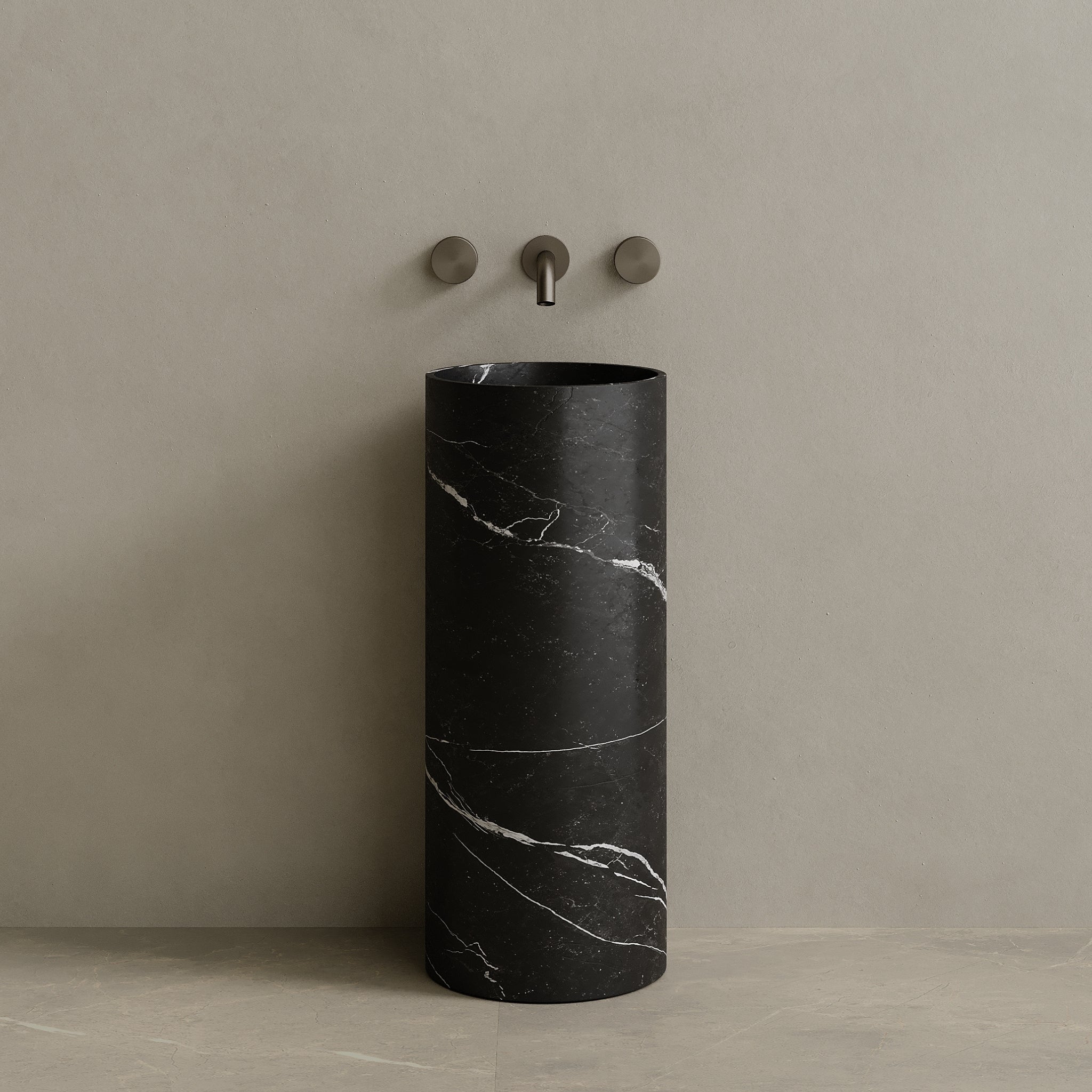 Colva Handcrafted Stone Pedestal Sink