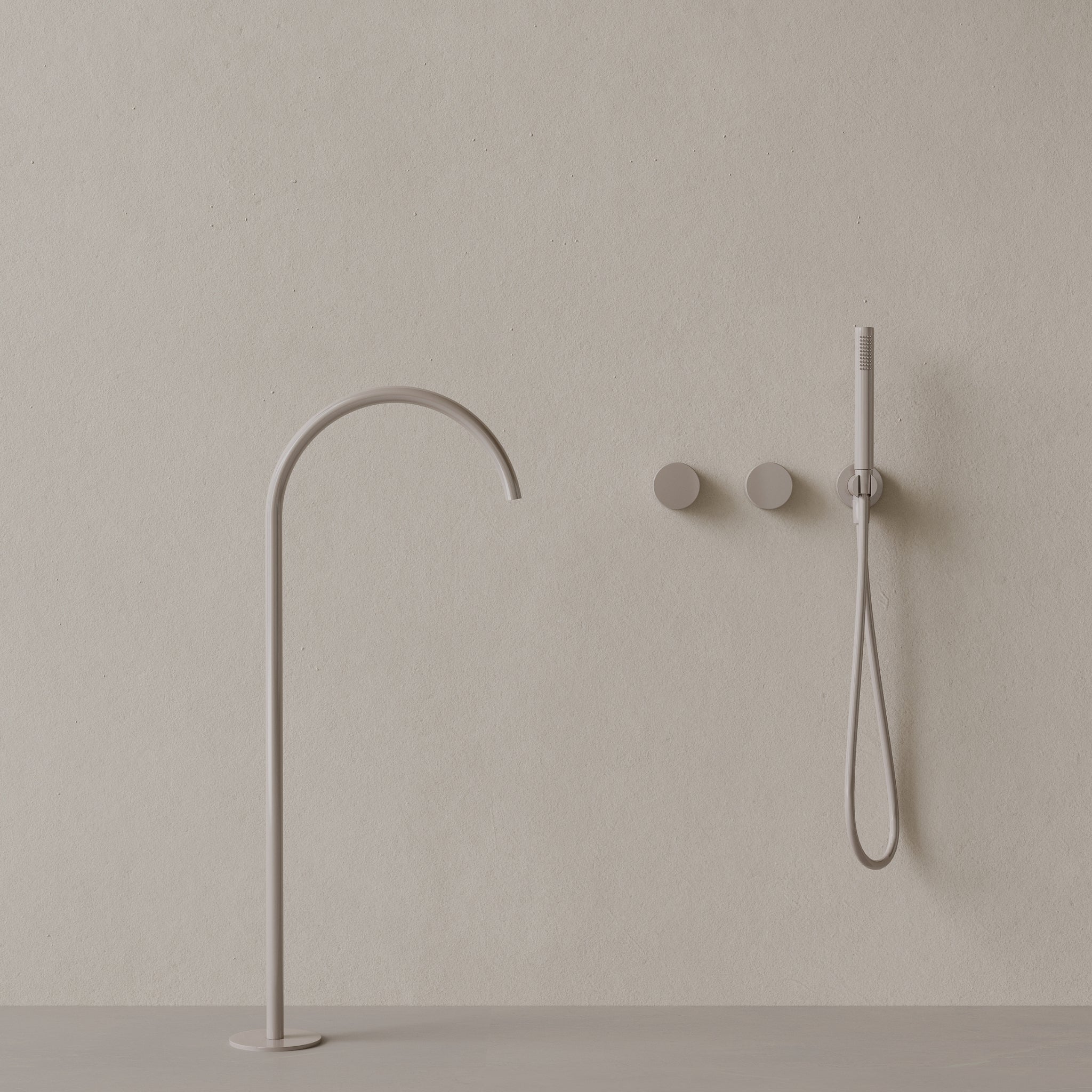 Modern High Arc Floor-mounted Bathtub Filler