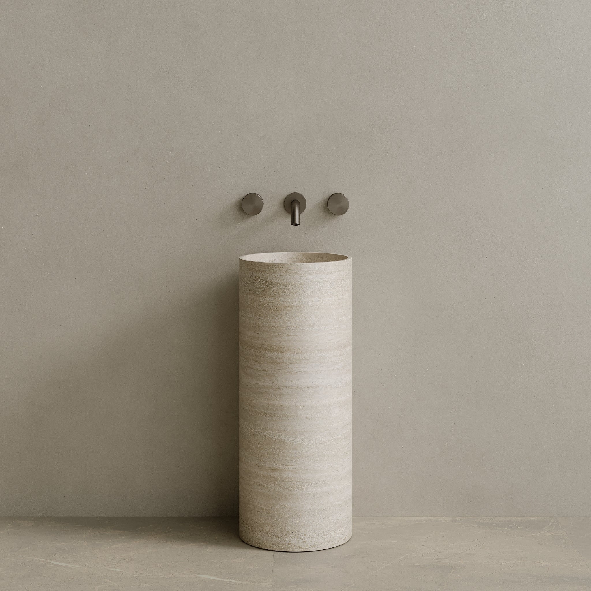 Colva Handcrafted Stone Pedestal Sink