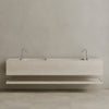 Oversized Double Sink Floating Handcrafted Marble Vanity