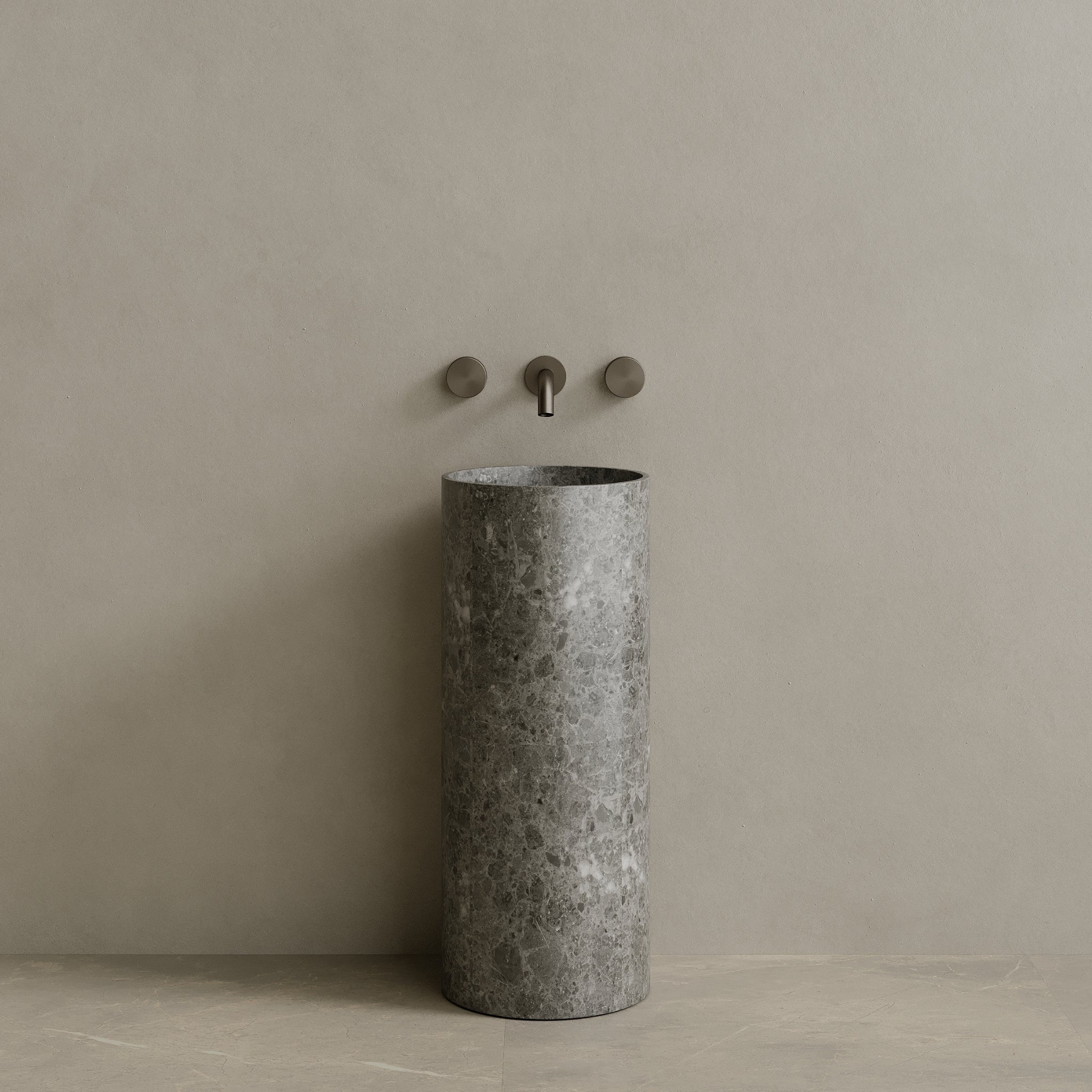 Colva Handcrafted Stone Pedestal Sink