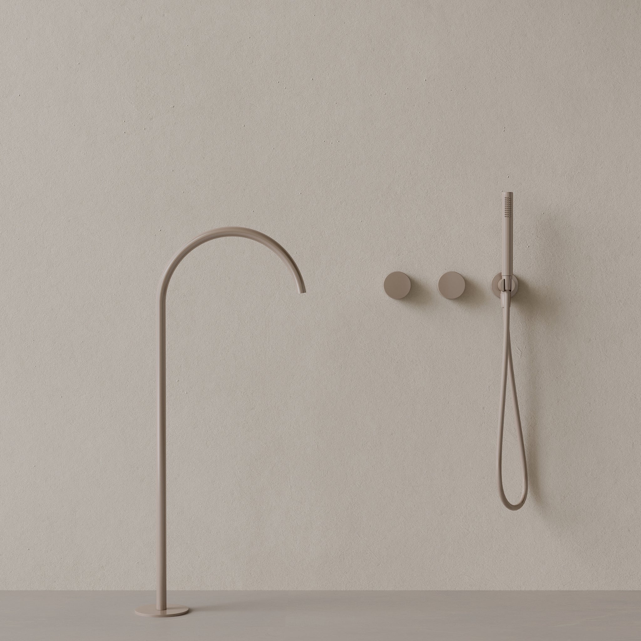 Modern High Arc Floor-mounted Bathtub Filler