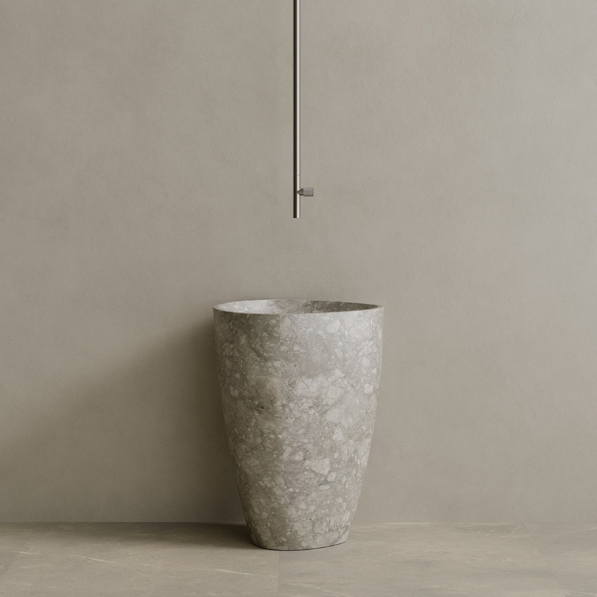 Fluvio Handcrafted Stone Pedestal Sink