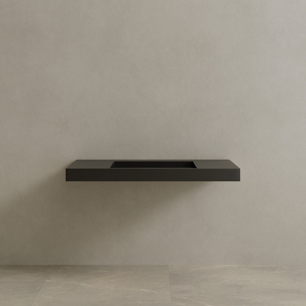 48" Floating Stone Resin Vanity Top with Single Sink