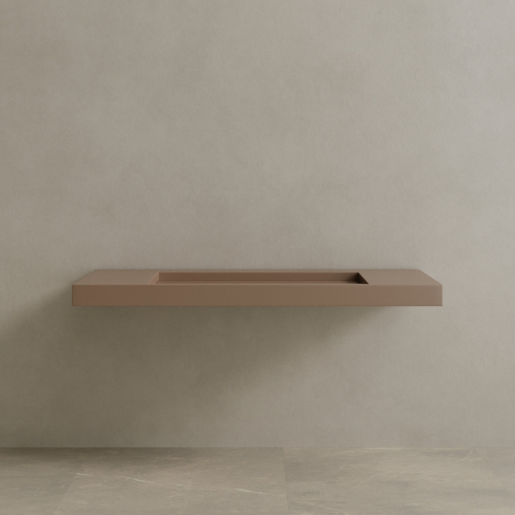 60" Floating Stone Resin Vanity Top with Single Sink