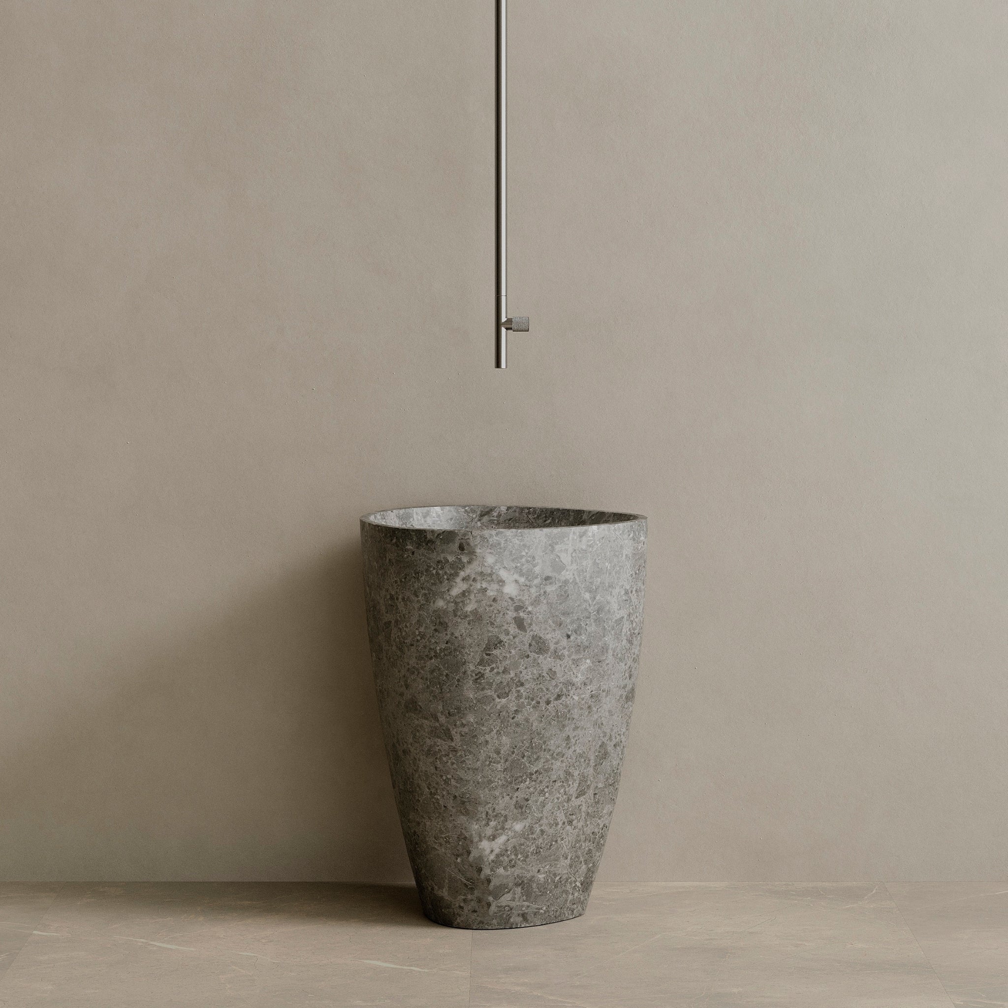 Fluvio Handcrafted Stone Pedestal Sink