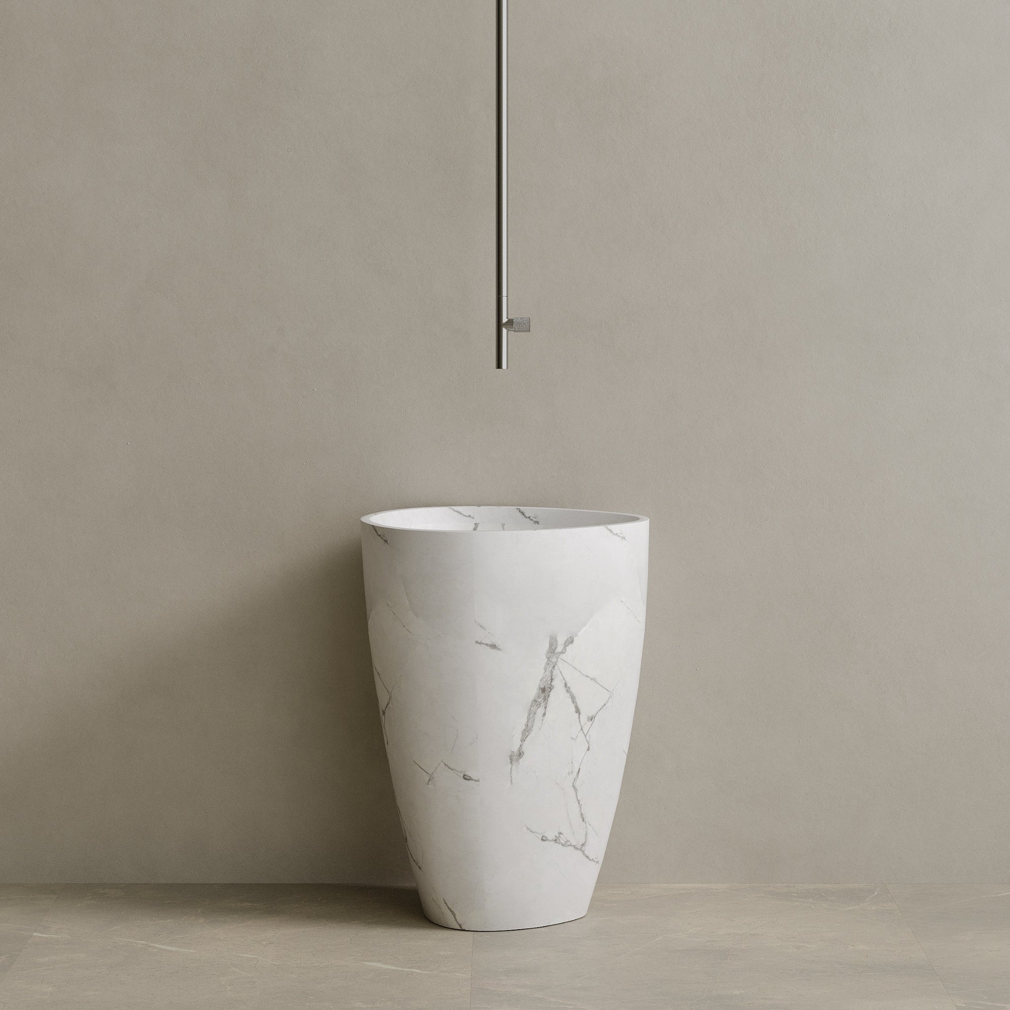 Fluvio Handcrafted Stone Pedestal Sink