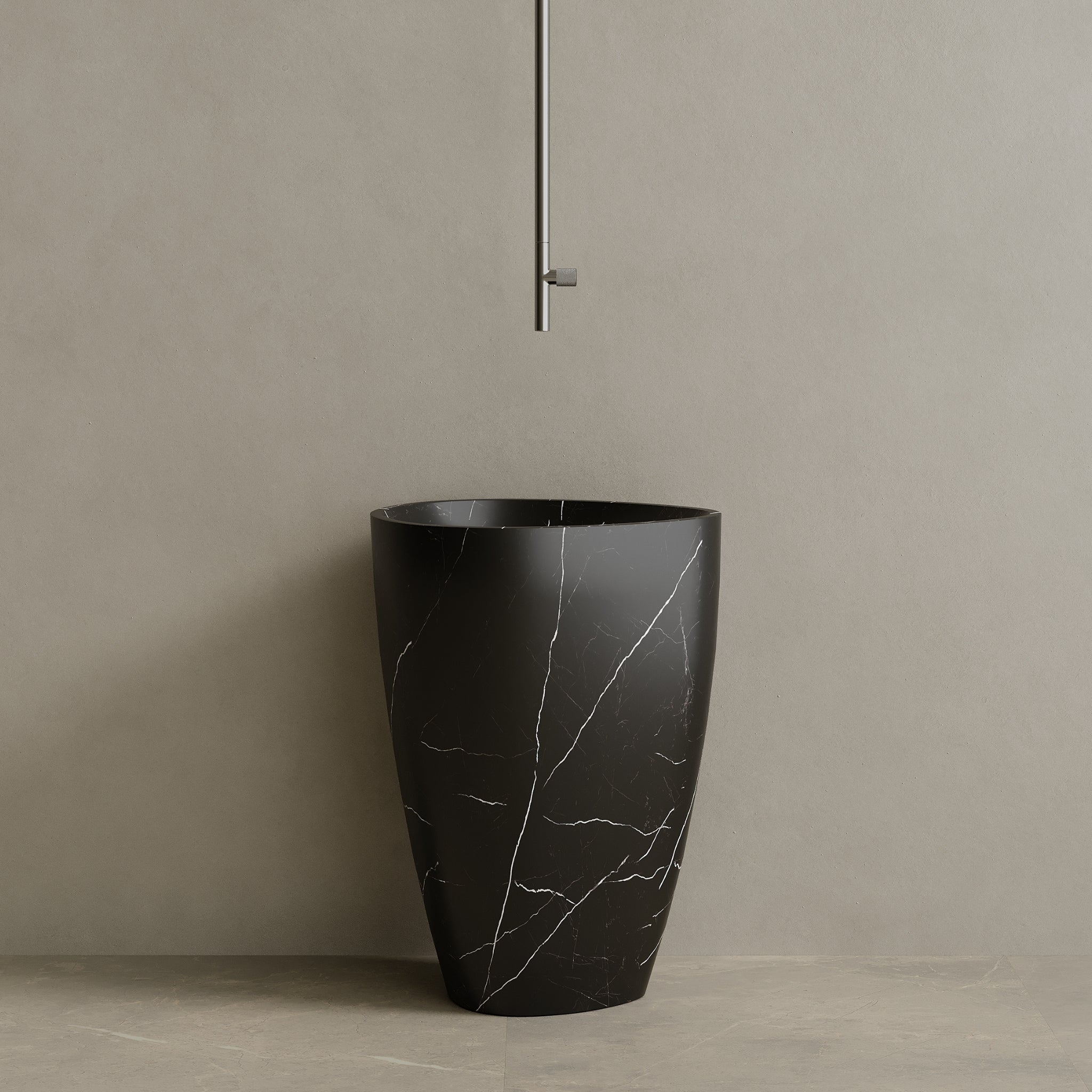 Fluvio Handcrafted Stone Pedestal Sink