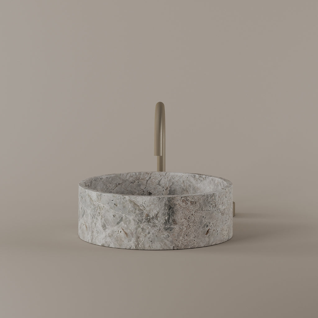 Round Marble Vessel Sink 14