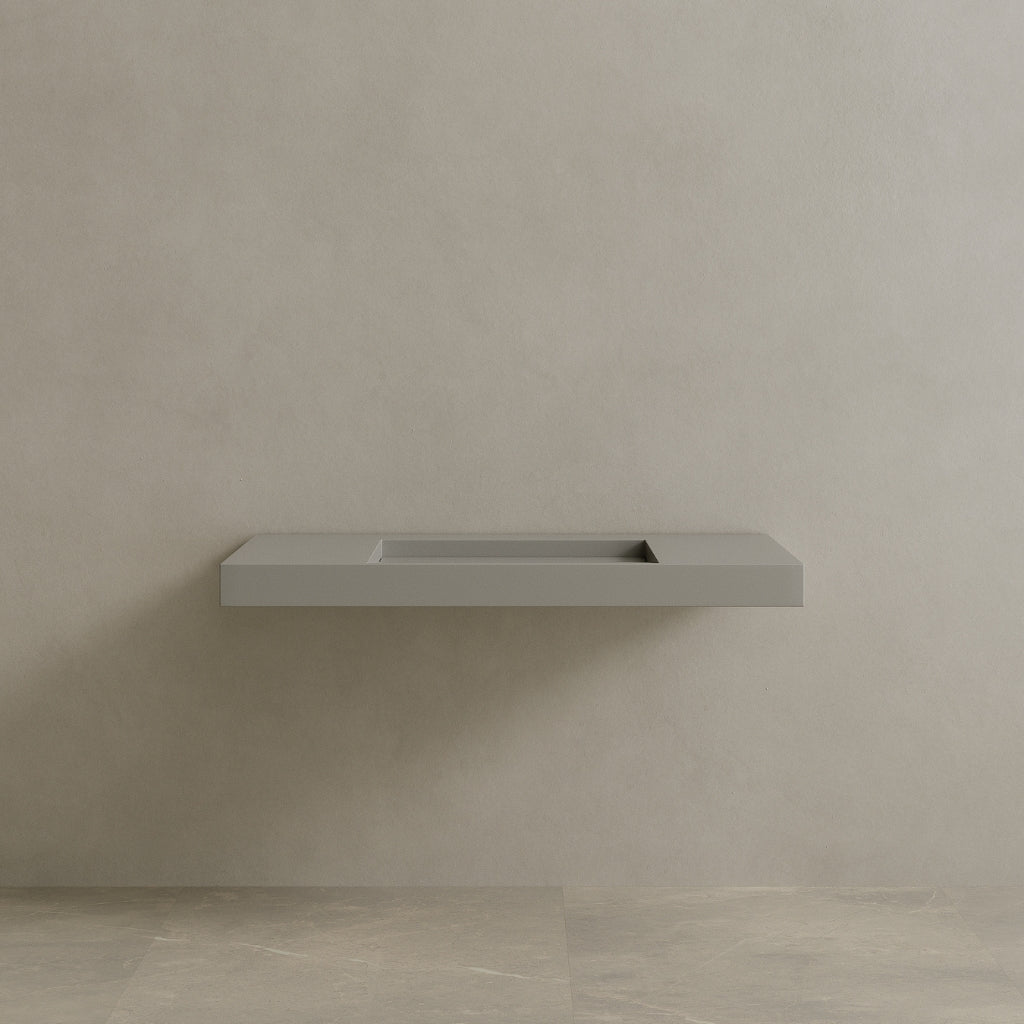 48" Floating Stone Resin Vanity Top with Single Sink