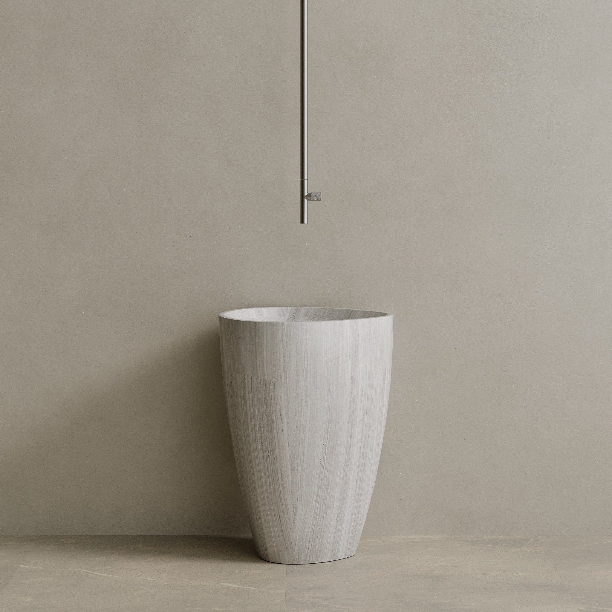 Fluvio Handcrafted Stone Pedestal Sink