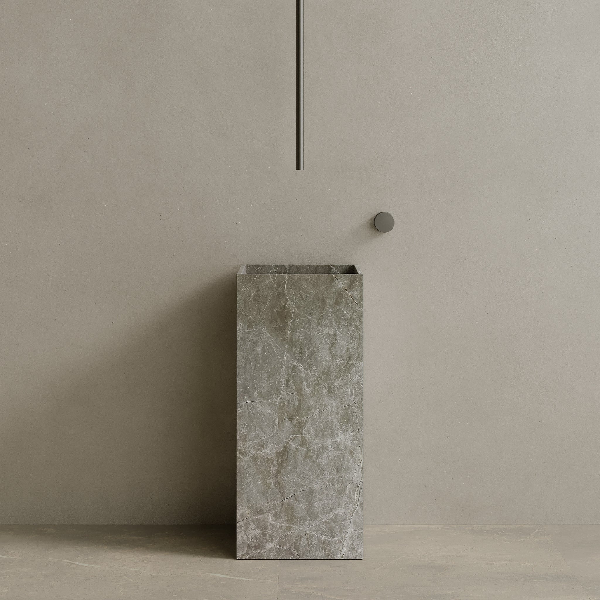 Quaro Handcrafted Stone Pedestal Sink