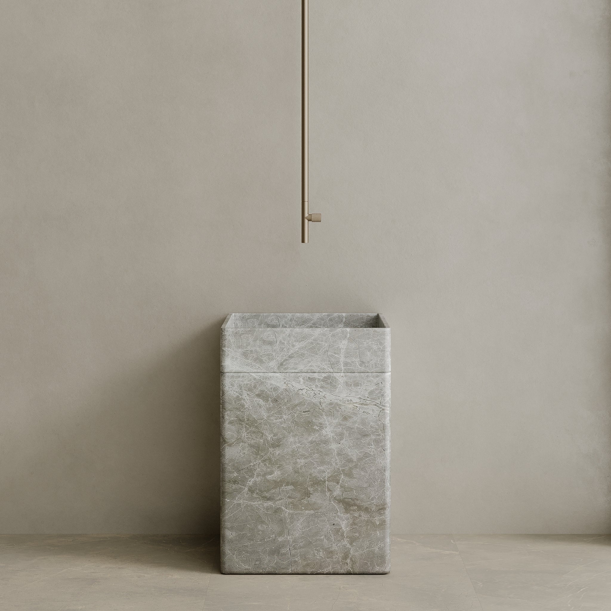 Rovella Handcrafted Stone Pedestal Sink