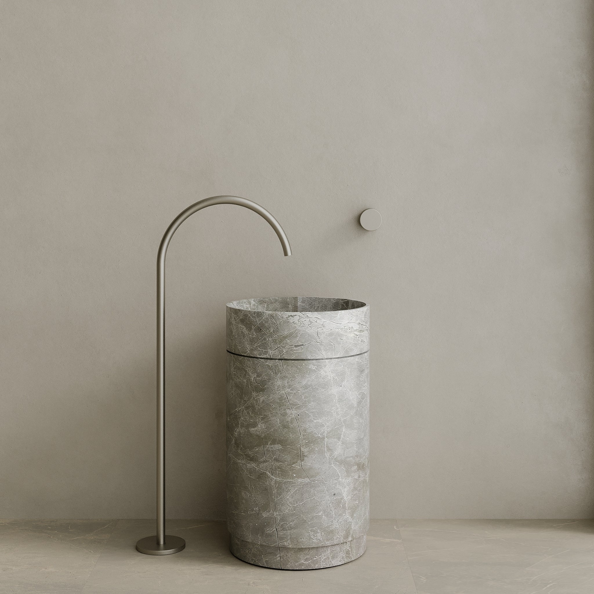 Rotundi Handcrafted Stone Pedestal Sink