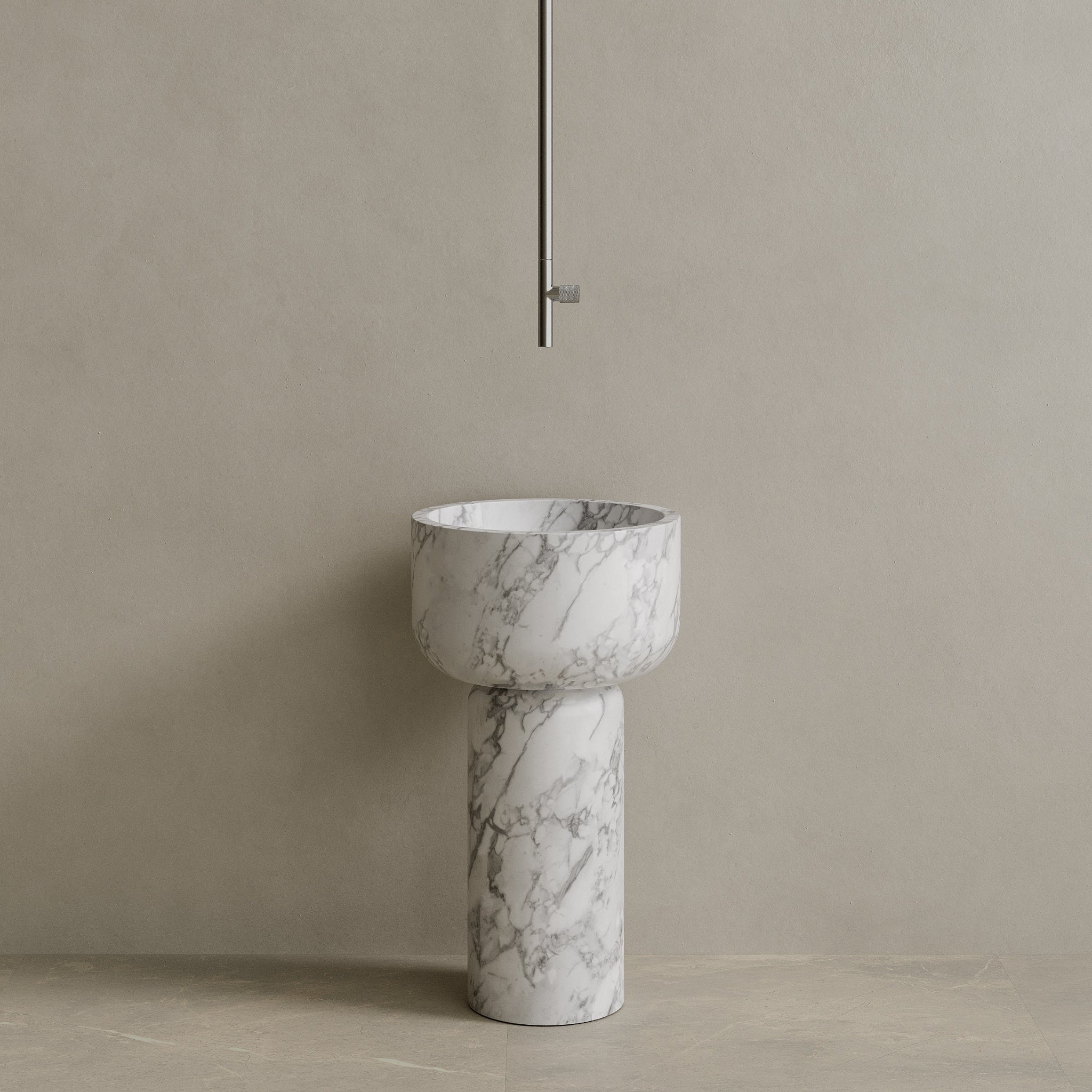Veso Handcrafted Stone Pedestal Sink