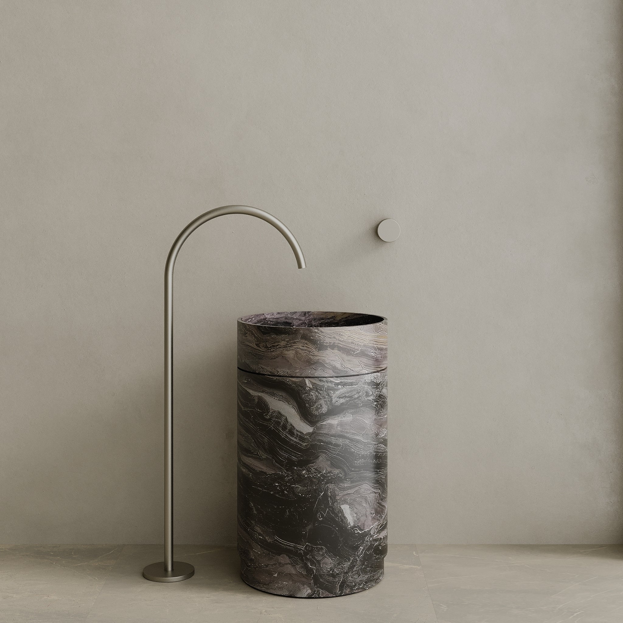 Rotundi Handcrafted Stone Pedestal Sink