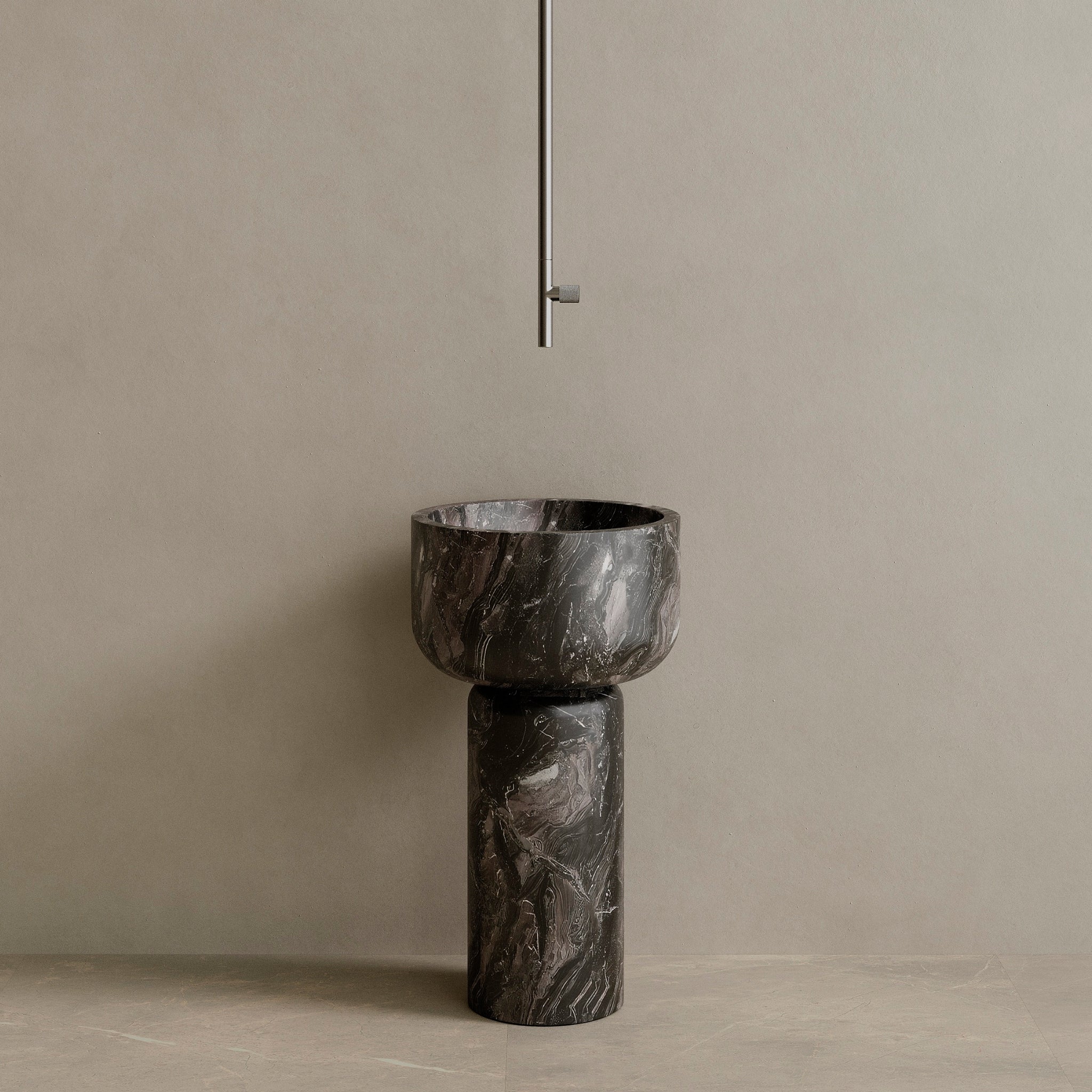 Veso Handcrafted Stone Pedestal Sink