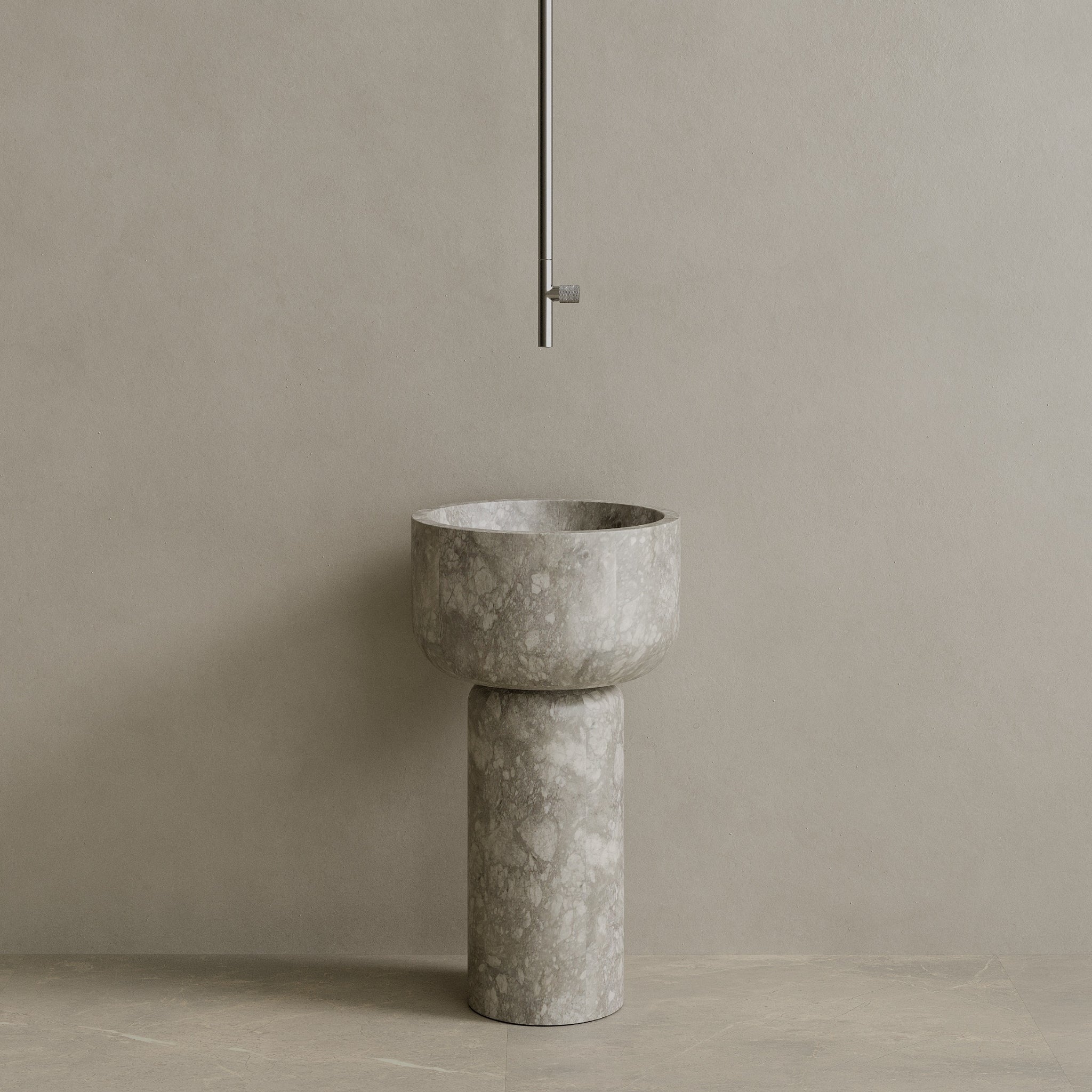 Veso Handcrafted Stone Pedestal Sink