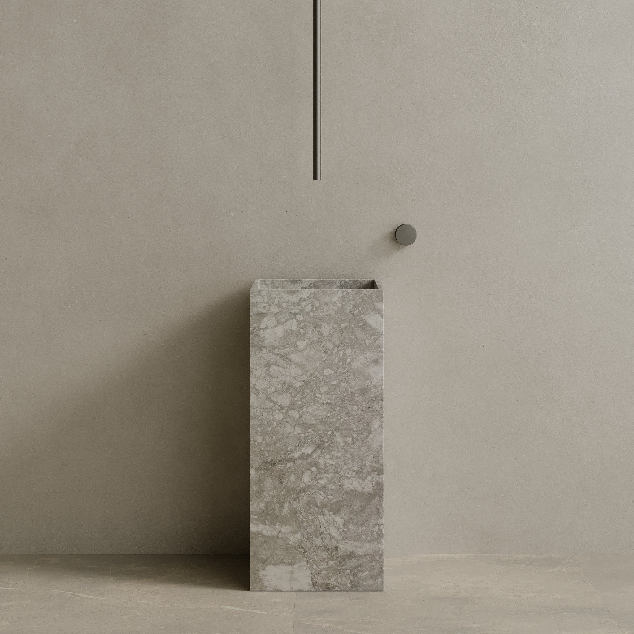 Quaro Handcrafted Stone Pedestal Sink