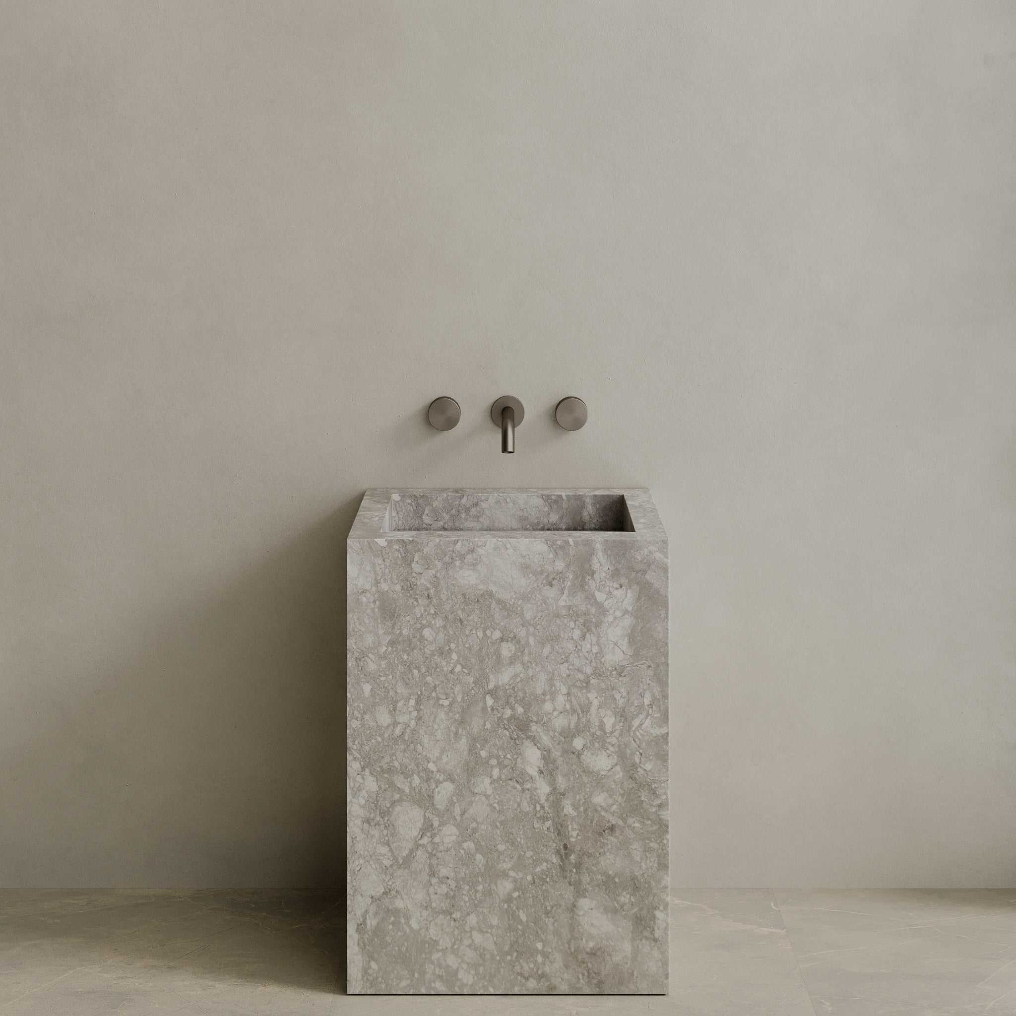 Quattro Handcrafted Stone Pedestal Sink