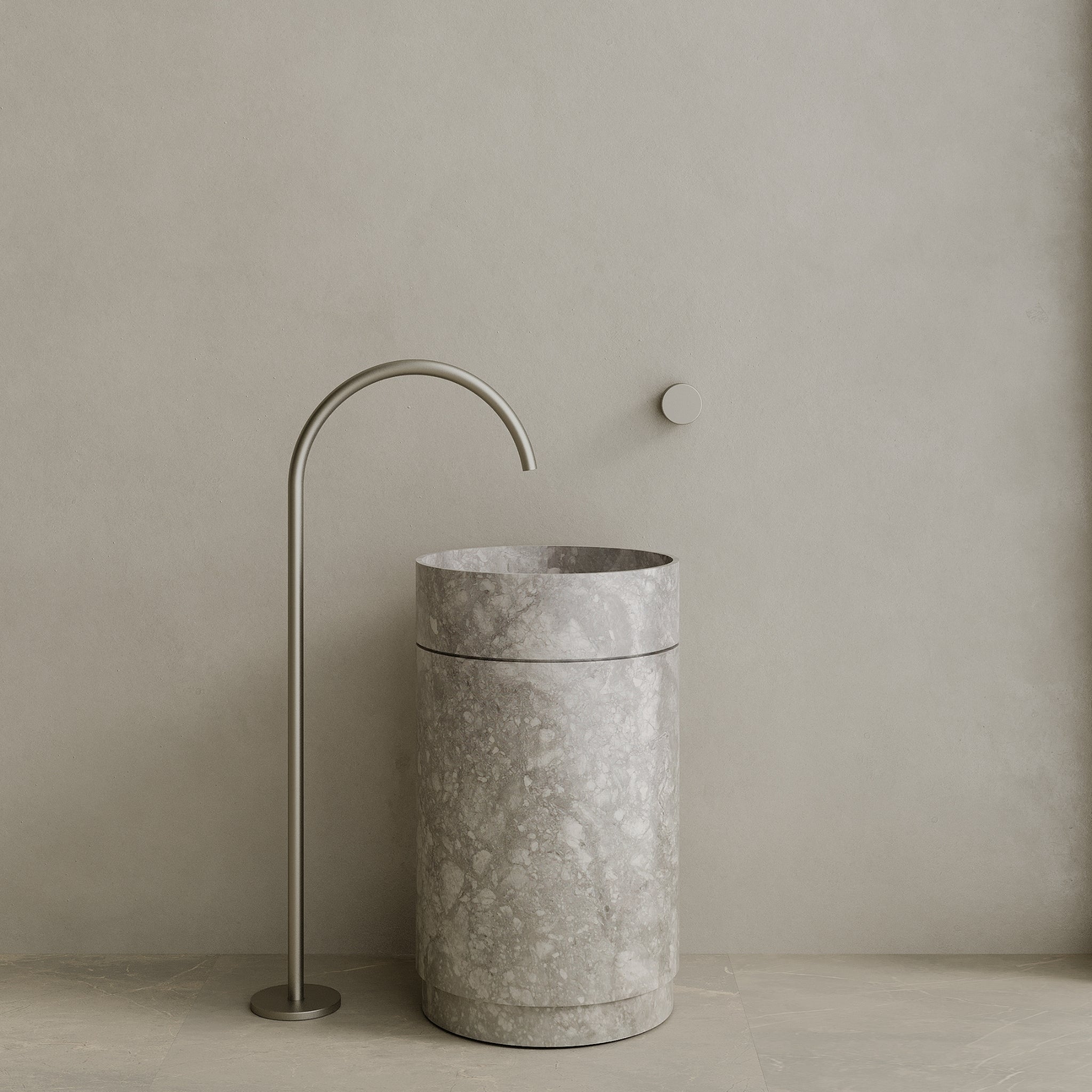 Rotundi Handcrafted Stone Pedestal Sink