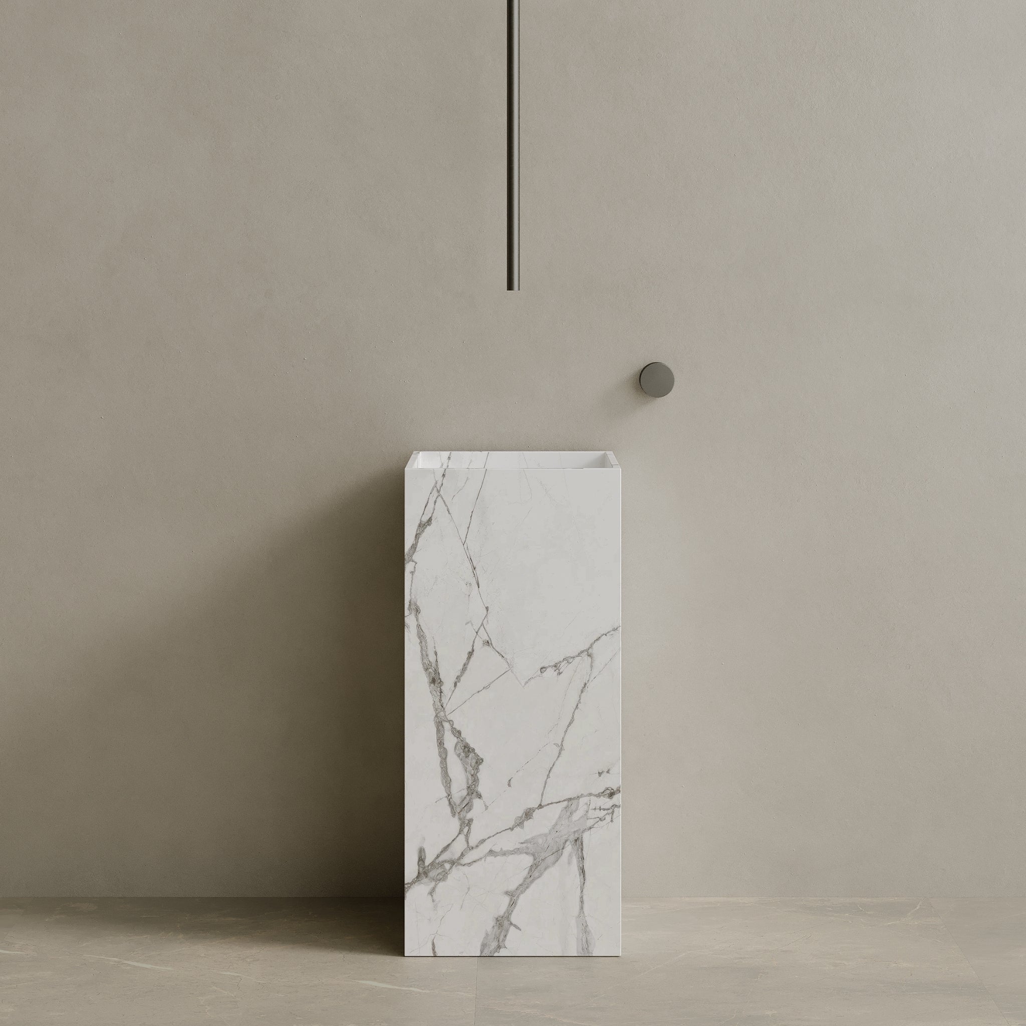Quaro Handcrafted Stone Pedestal Sink