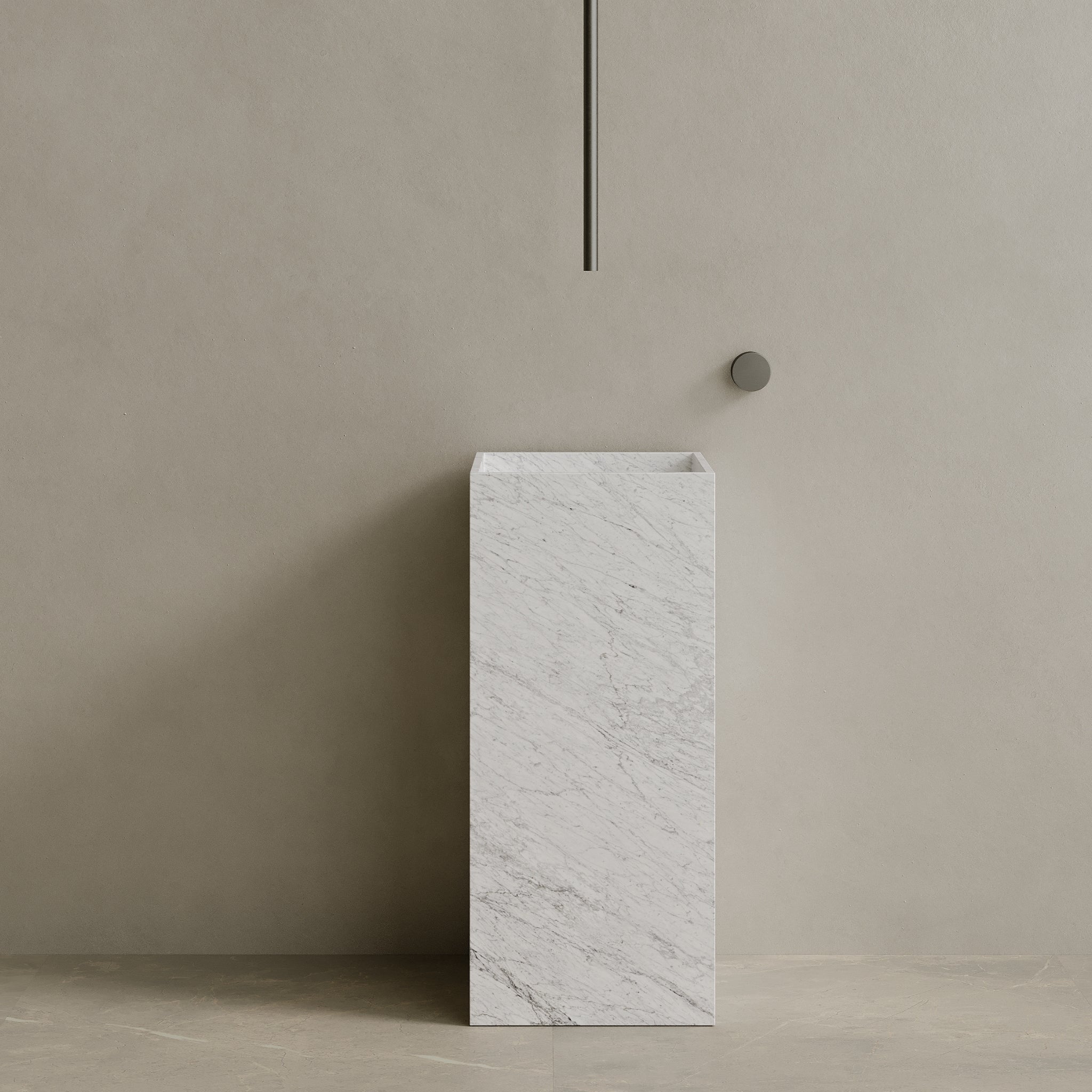 Quaro Handcrafted Stone Pedestal Sink