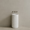 Rivio Handcrafted Fluted Stone Pedestal Sink
