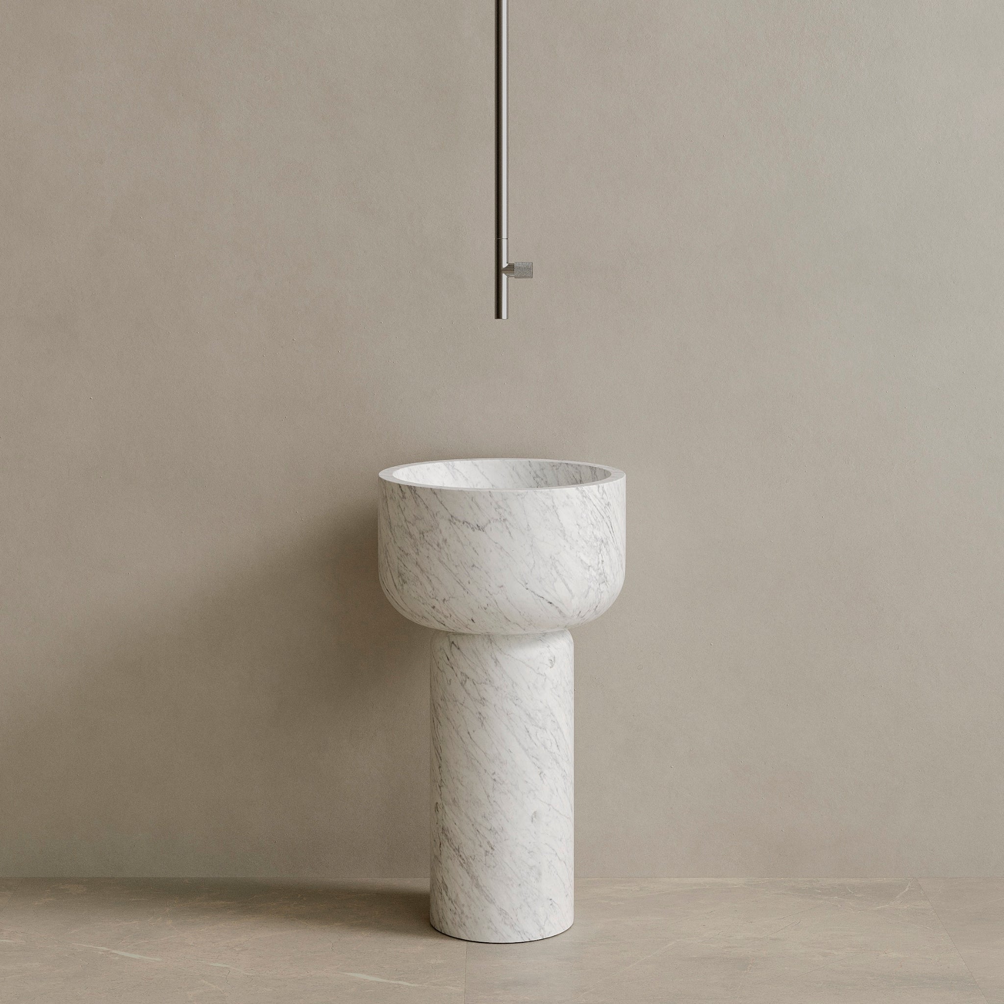 Veso Handcrafted Stone Pedestal Sink