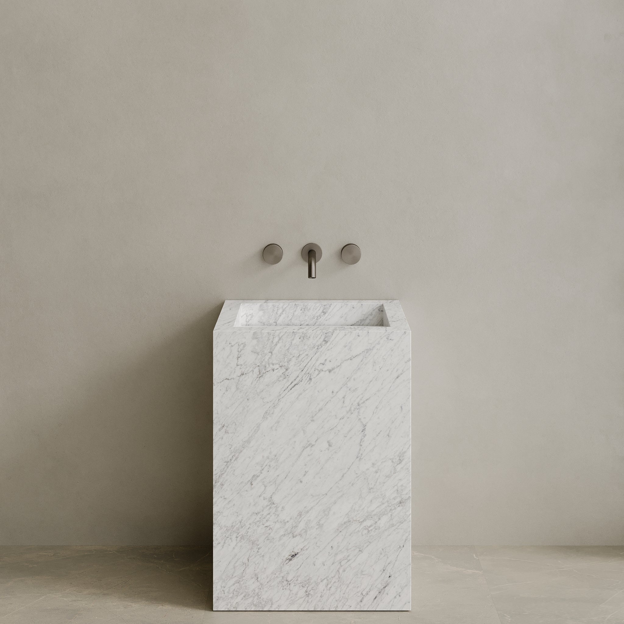 Quattro Handcrafted Stone Pedestal Sink