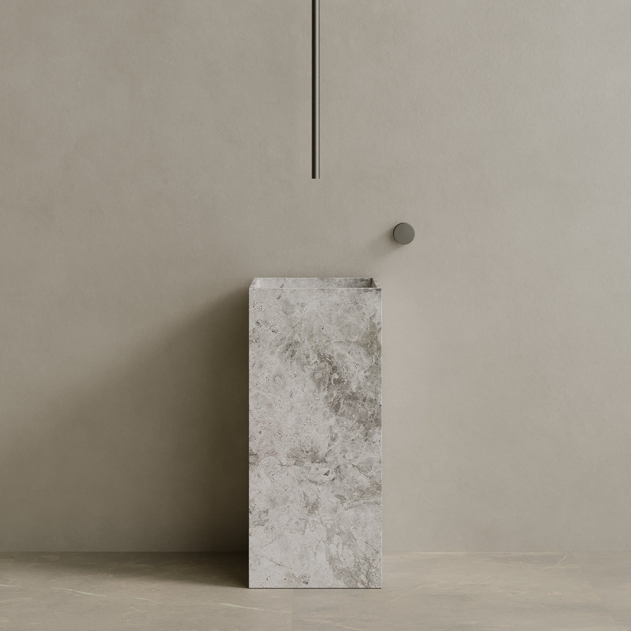 Quaro Handcrafted Stone Pedestal Sink