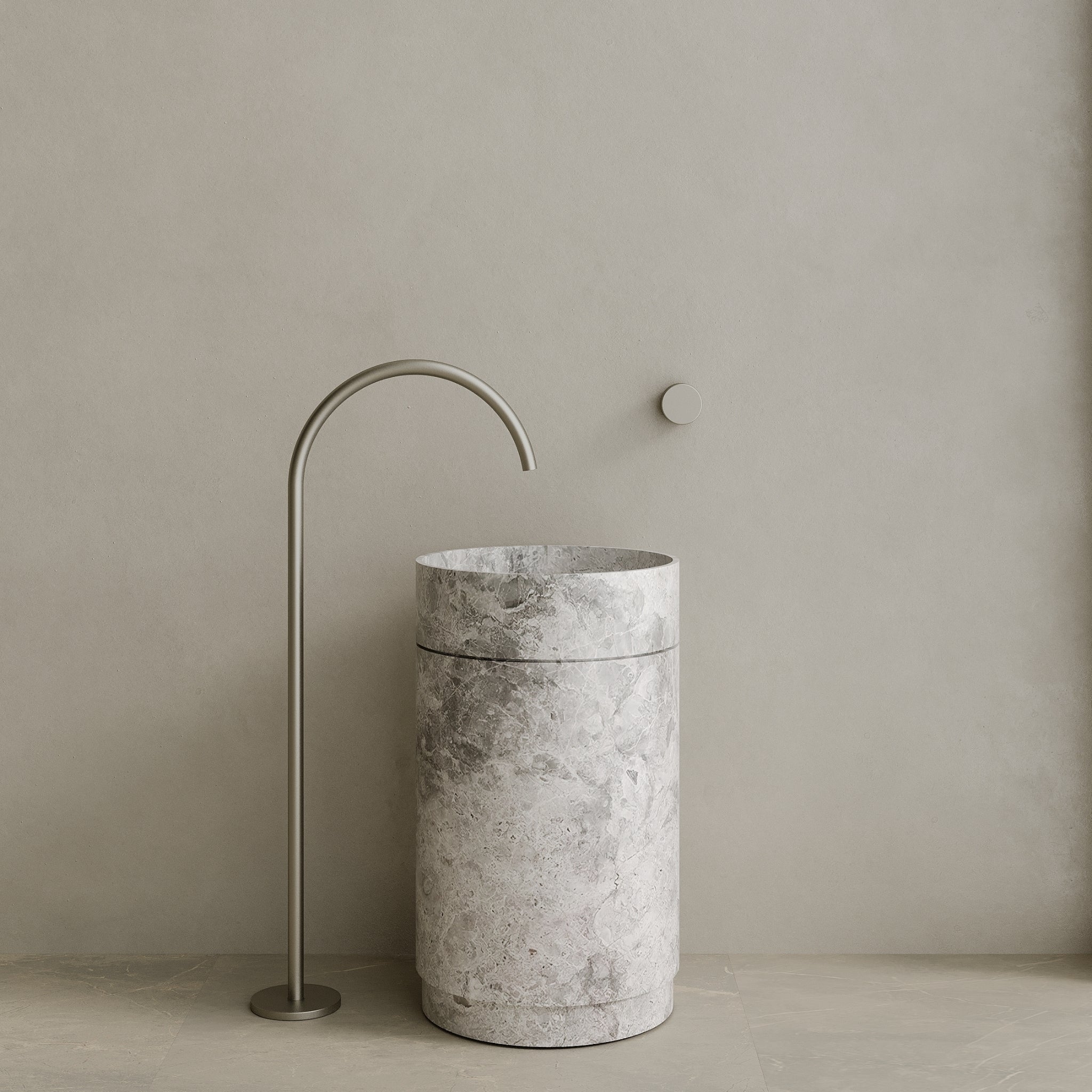 Rotundi Handcrafted Stone Pedestal Sink