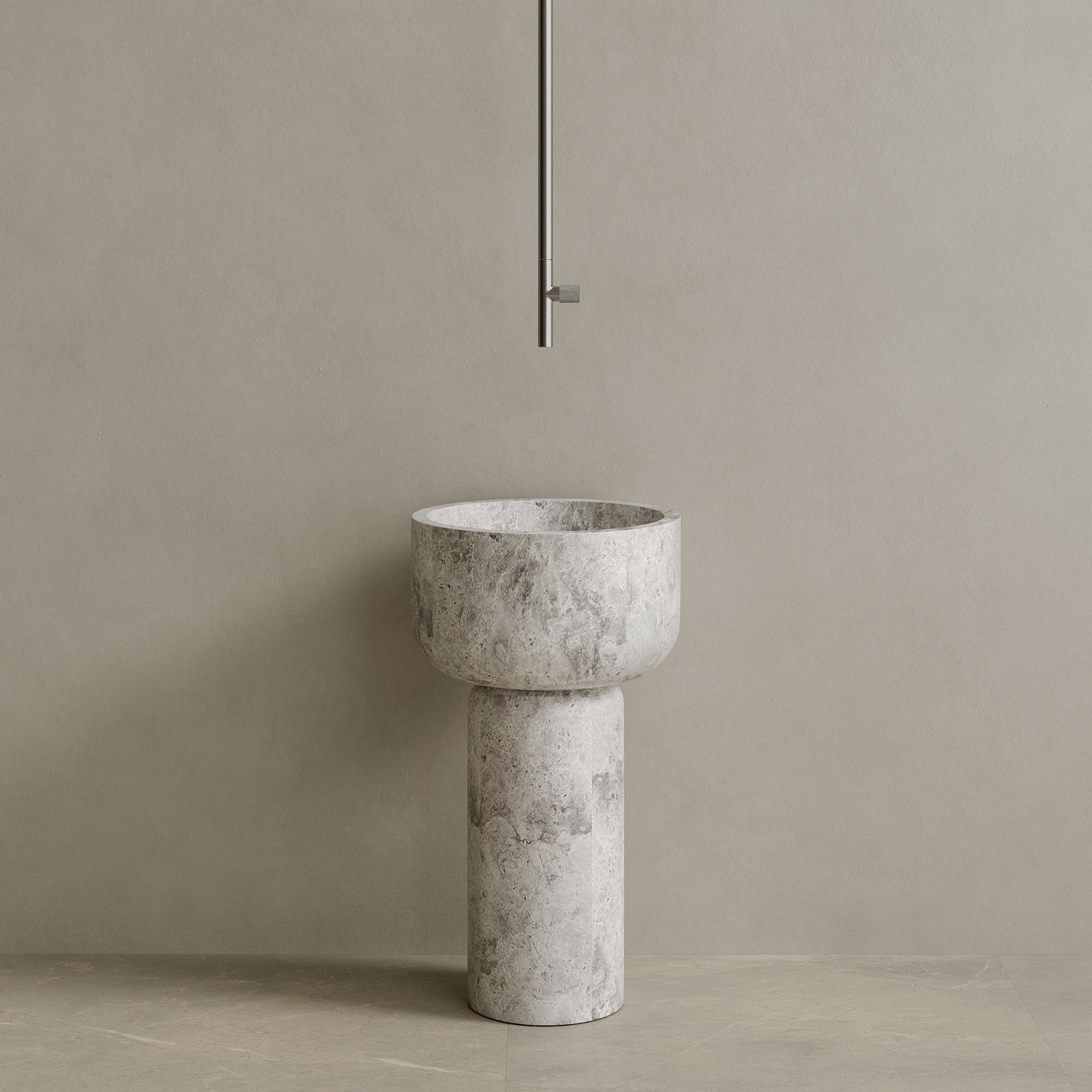 Veso Handcrafted Stone Pedestal Sink