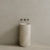 Rivio Handcrafted Fluted Stone Pedestal Sink