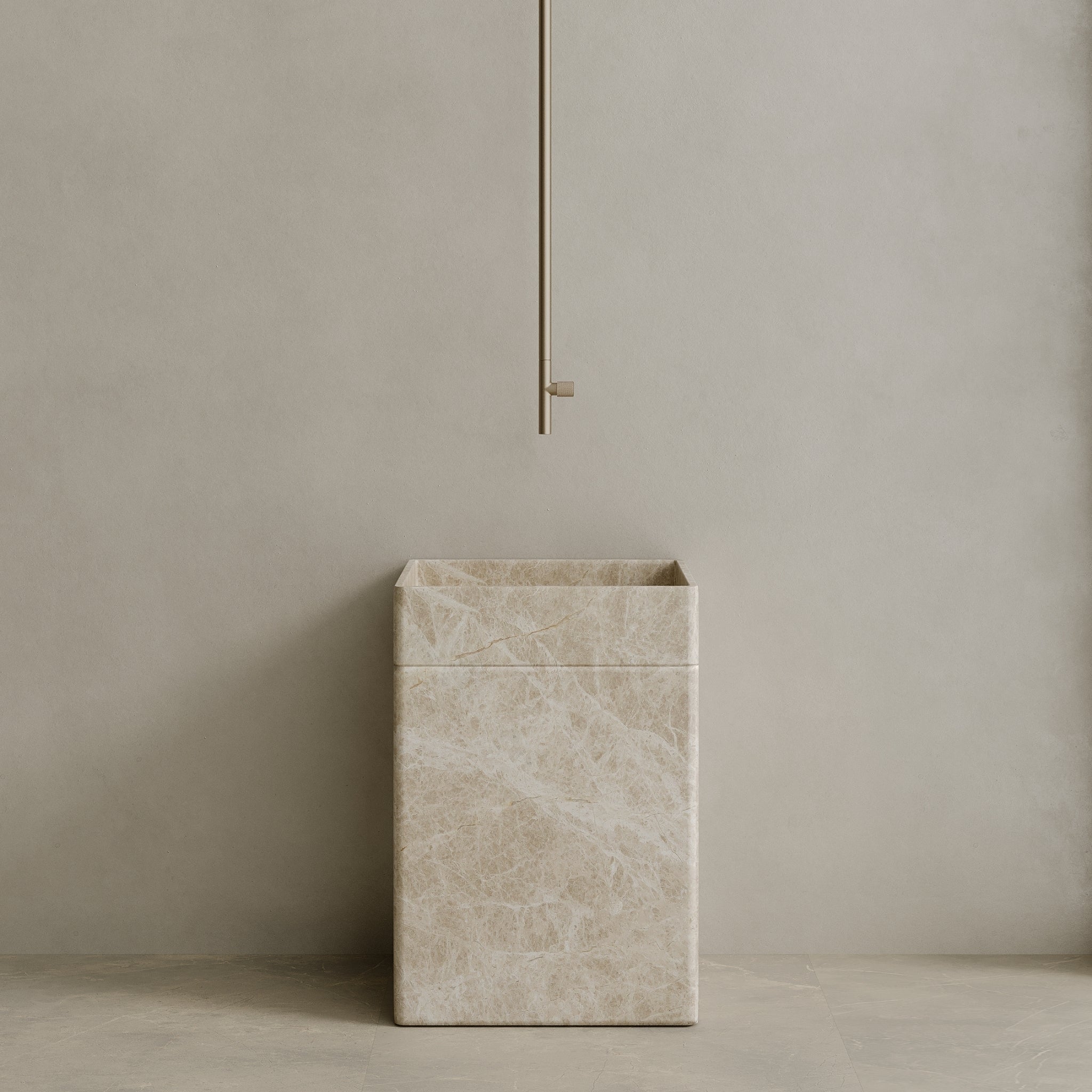 Rovella Handcrafted Stone Pedestal Sink
