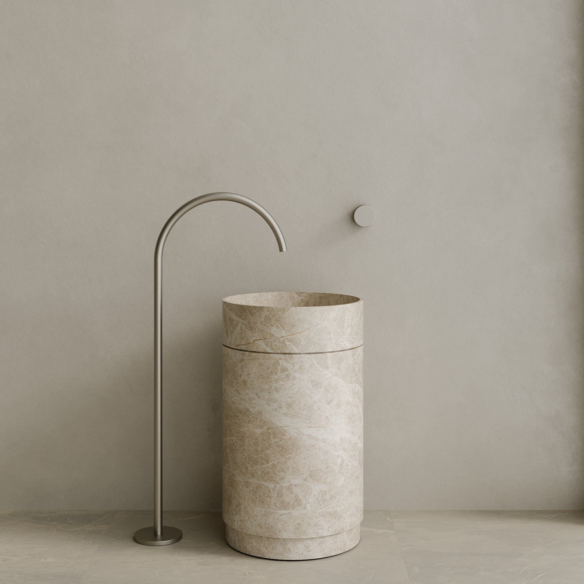 Rotundi Handcrafted Stone Pedestal Sink