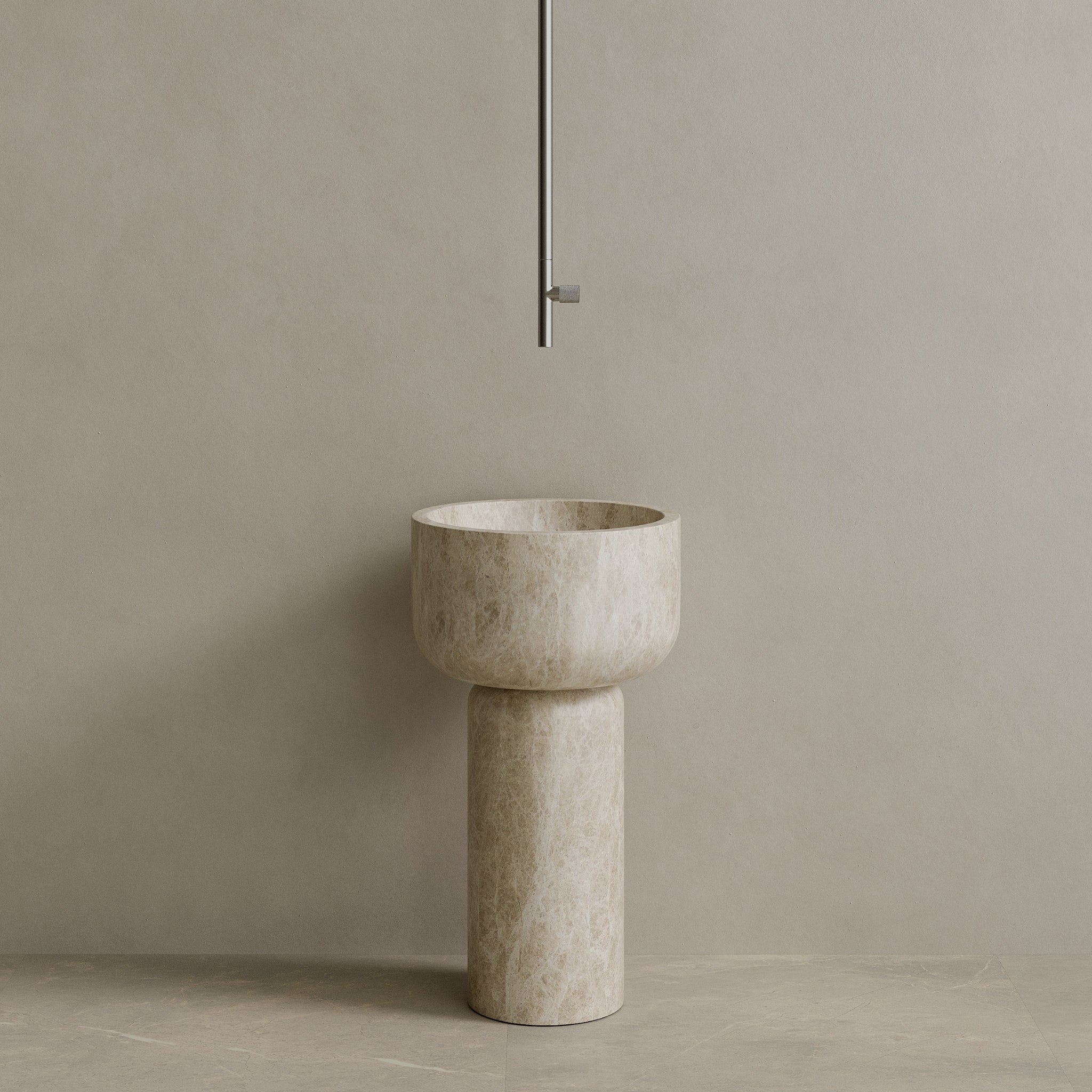 Veso Handcrafted Stone Pedestal Sink