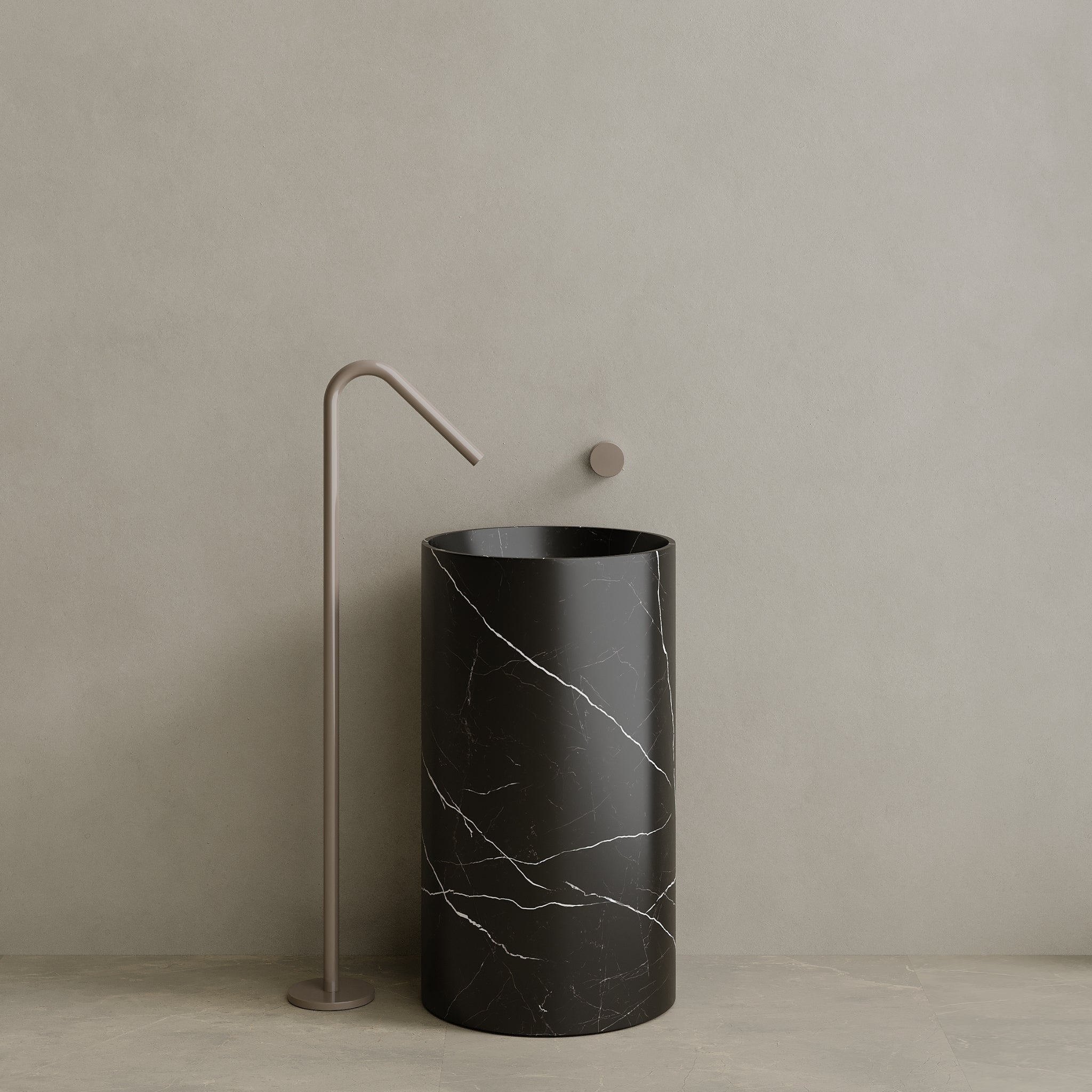 Orbita Handcrafted Stone Pedestal Sink